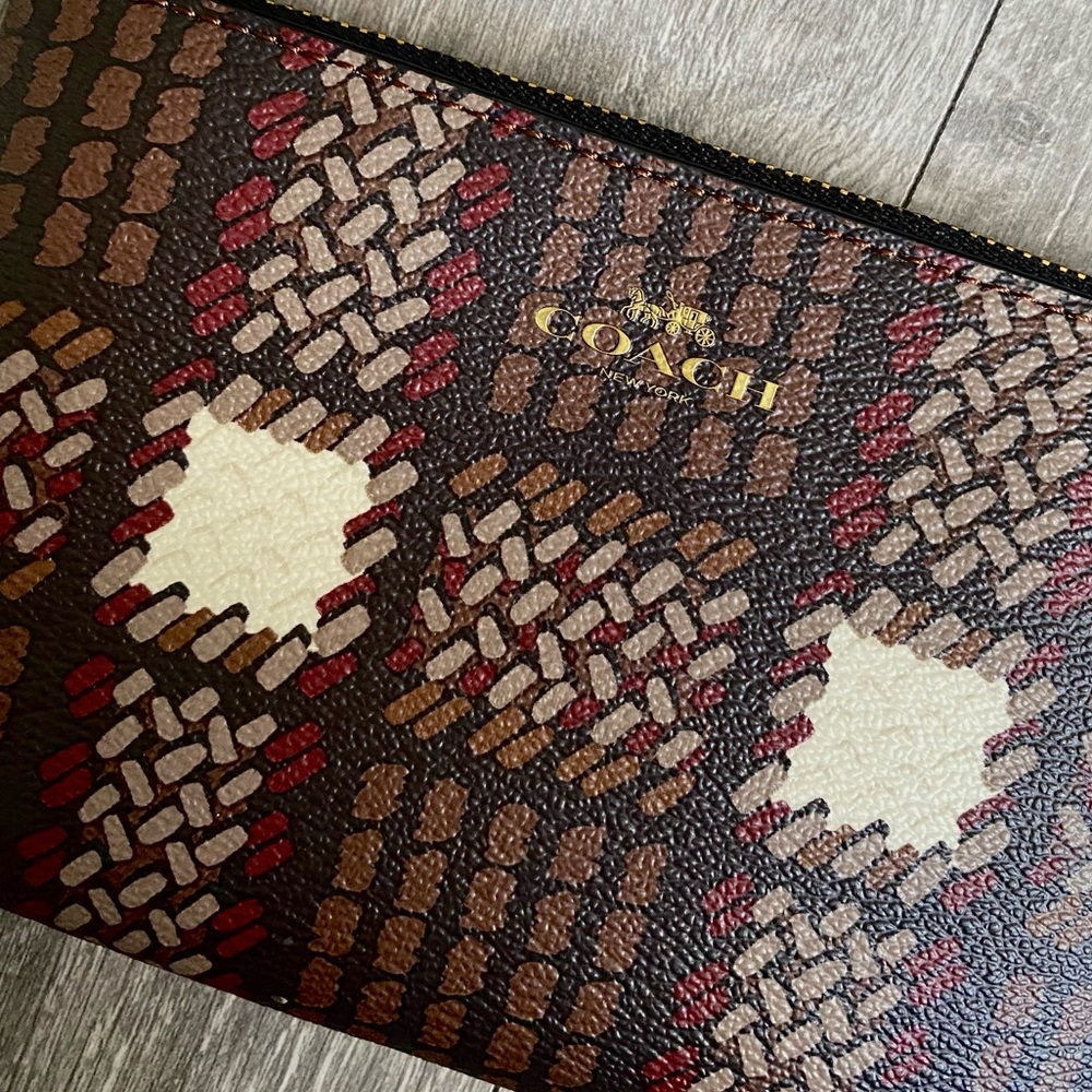 🍁NWOT COACH Corner Zip Wristlet With Brushed Plaid Print🍁 - Picture 7 of 7